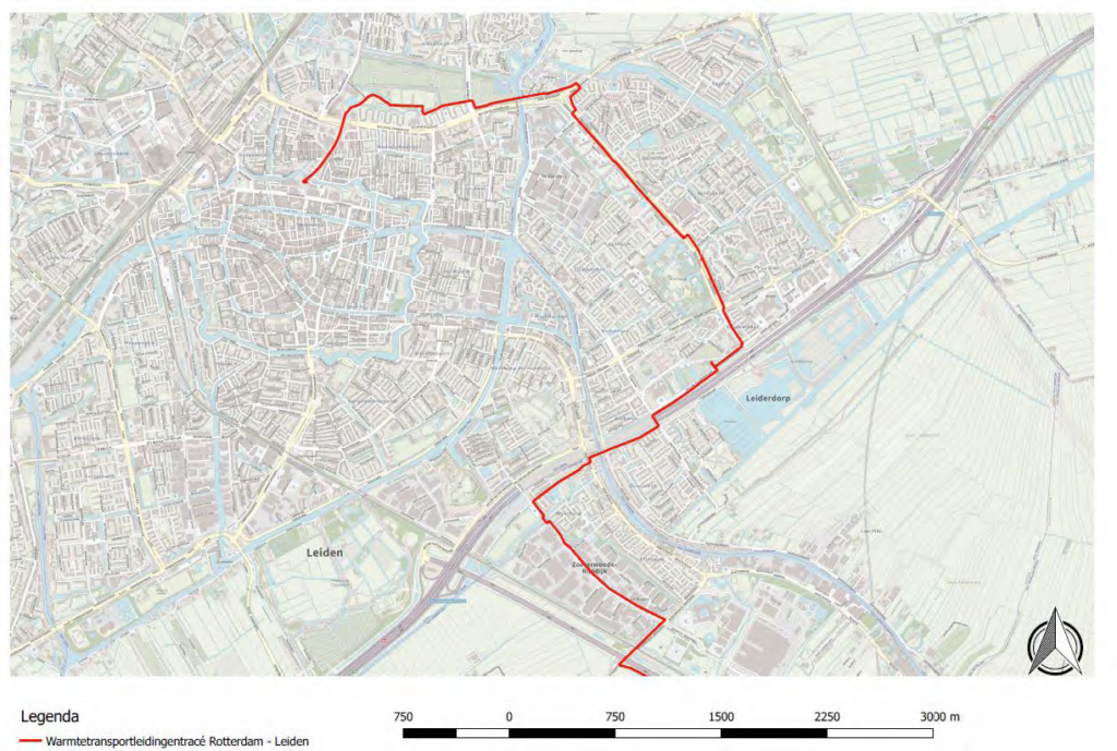 Conceptleiding tracé warmterotonde in de regio Holland Rijnland