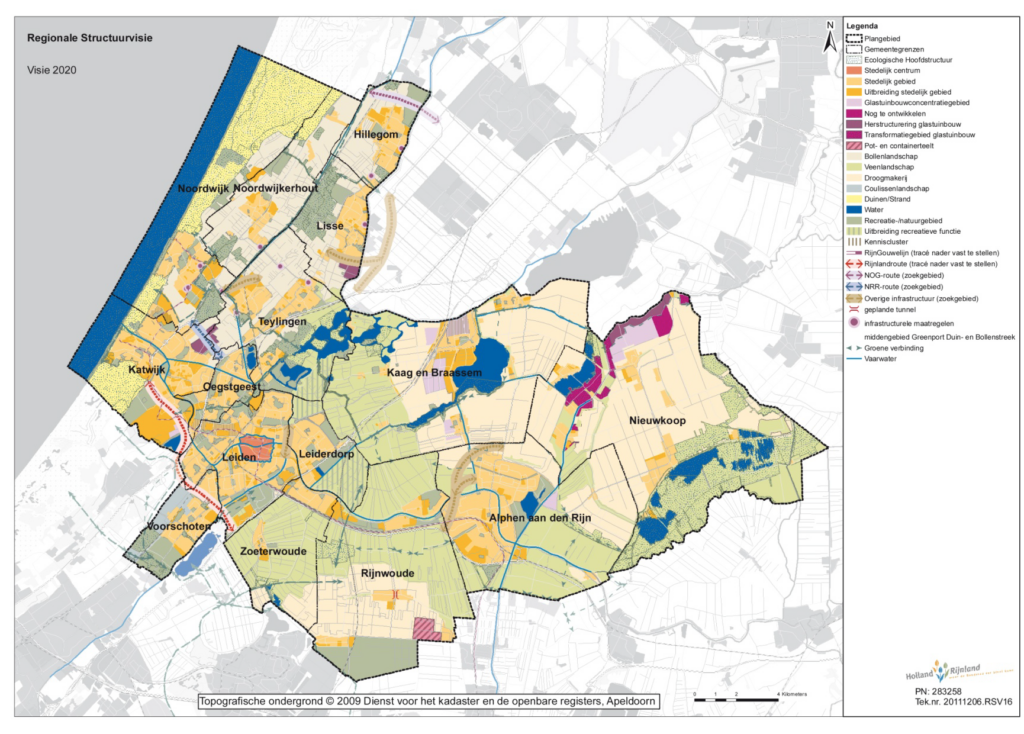 Kaart Regionale Structuurvisie 2020